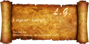 Leyrer Gergő névjegykártya